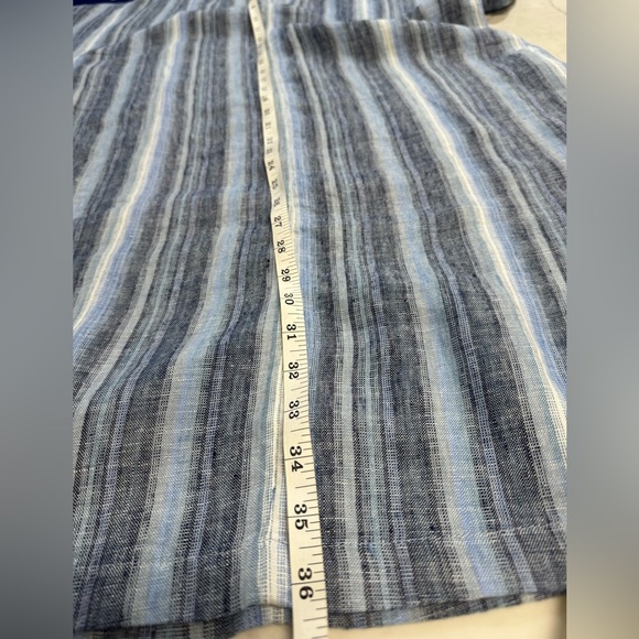 Lands’ End  Women’s Linen Dolman Sleeve Peasant Above Knee Dress Blue Sz.Med - Picture 6 of 8